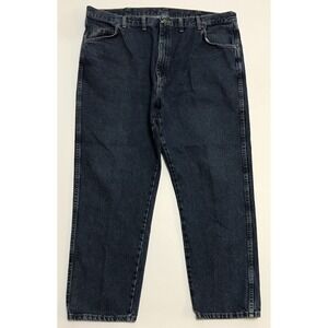 Wrangler Jeans Mens 44x30 Rugged Wear Classic Fit 5-Pocket Denim Dark Wash Blue